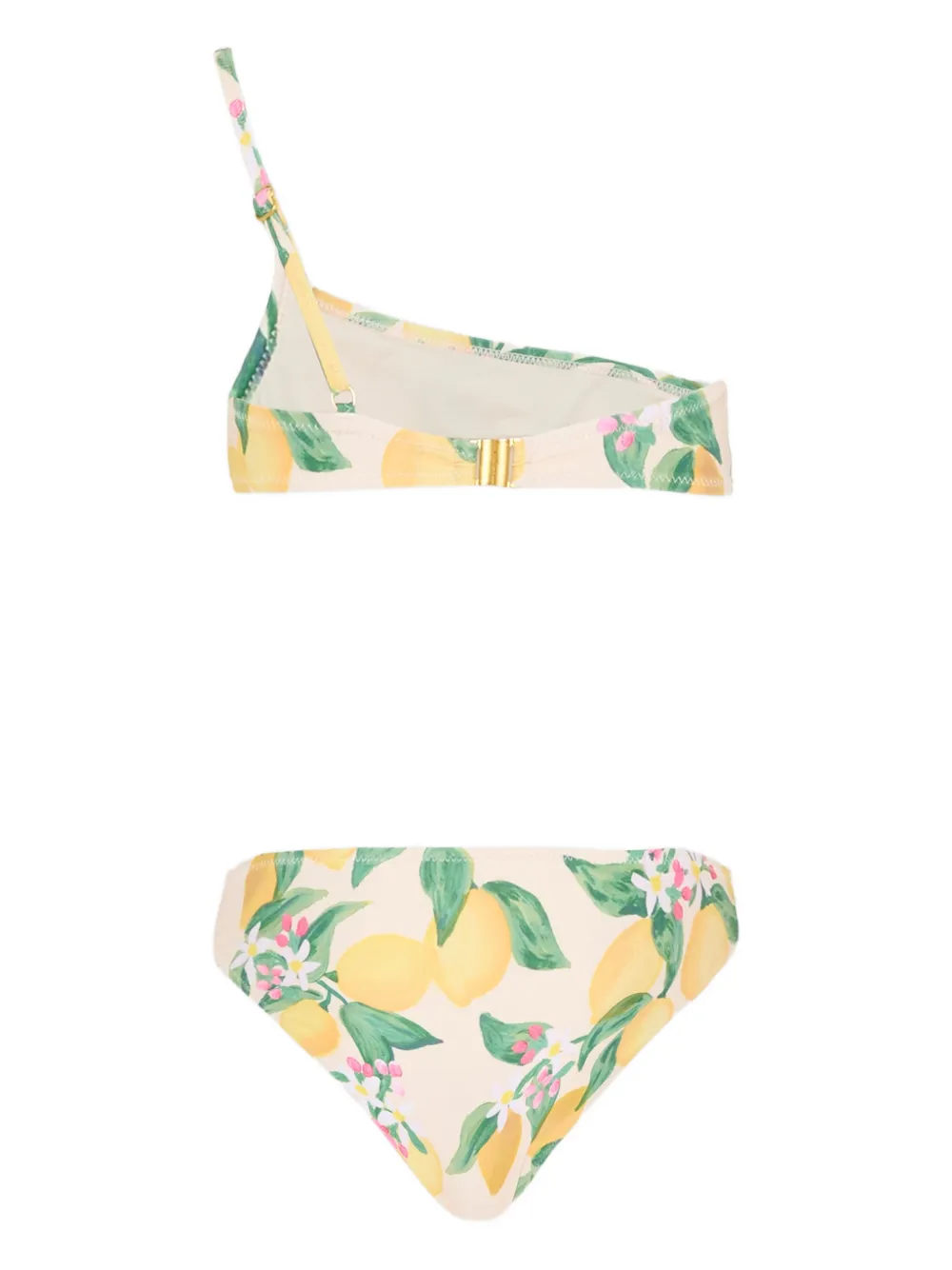 Molo Naja One-shoulder Floral Bikini In Neutral