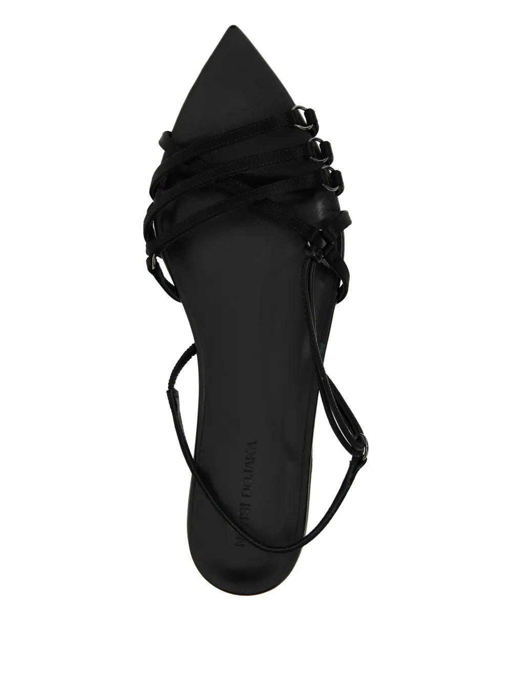 Nensi Dojaka Satin And Leather Sandals In Black