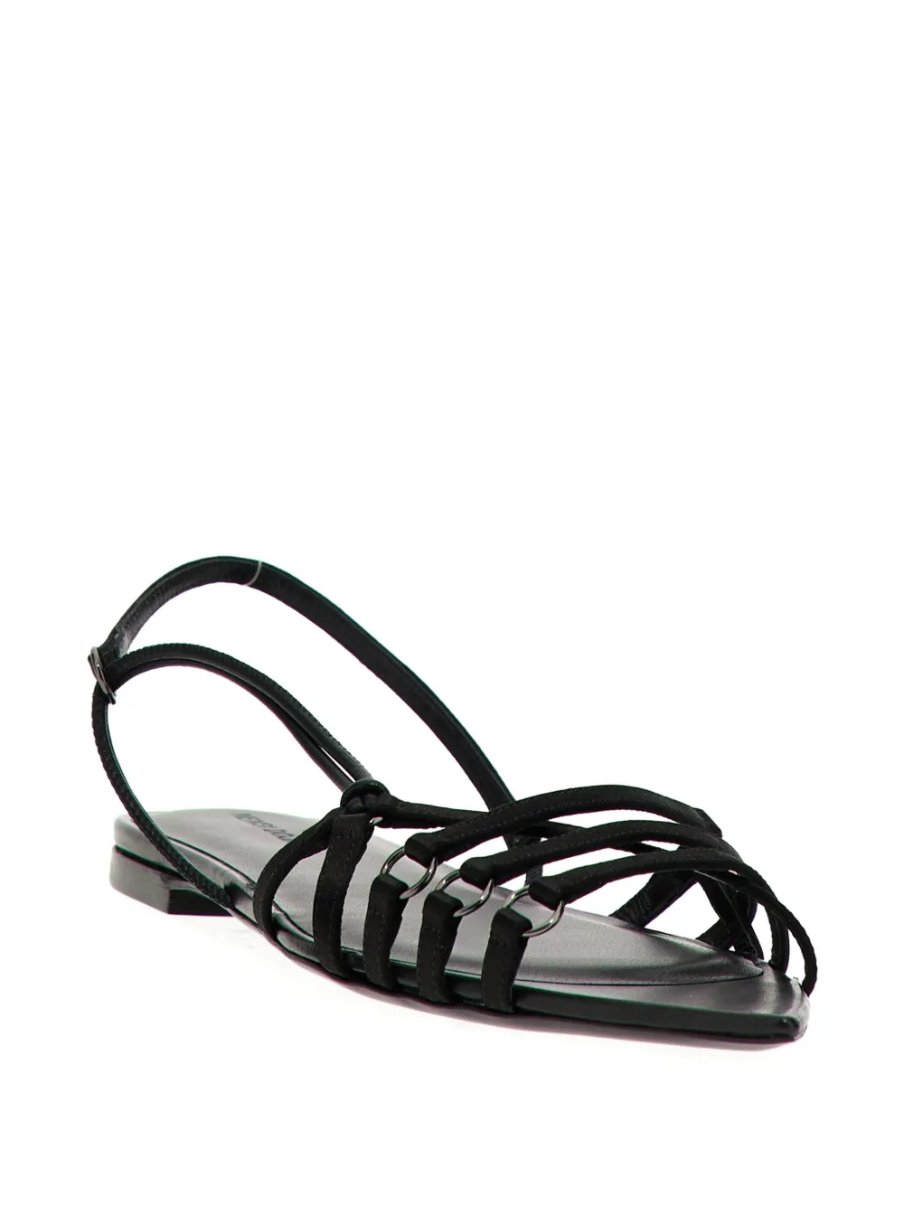 Nensi Dojaka Satin And Leather Sandals In Black