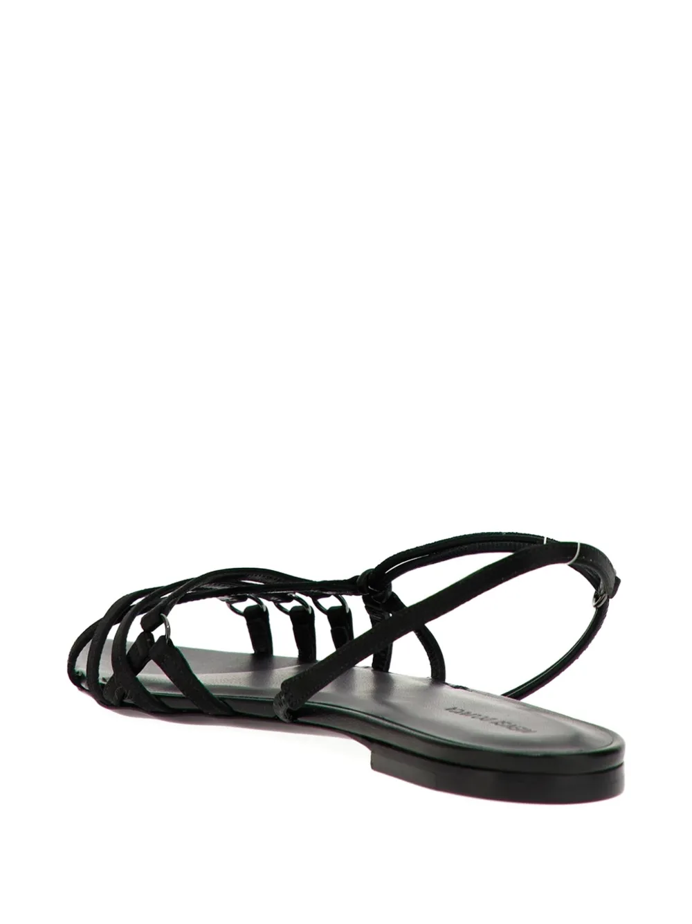 Nensi Dojaka Satin And Leather Sandals In Black