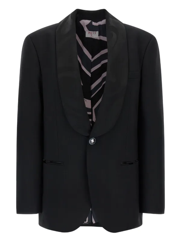 Pucci Single-breasted Buttoned Blazer in Black