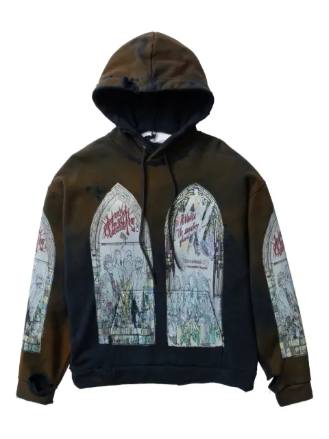 Who Decides War distressed graphic hoodie