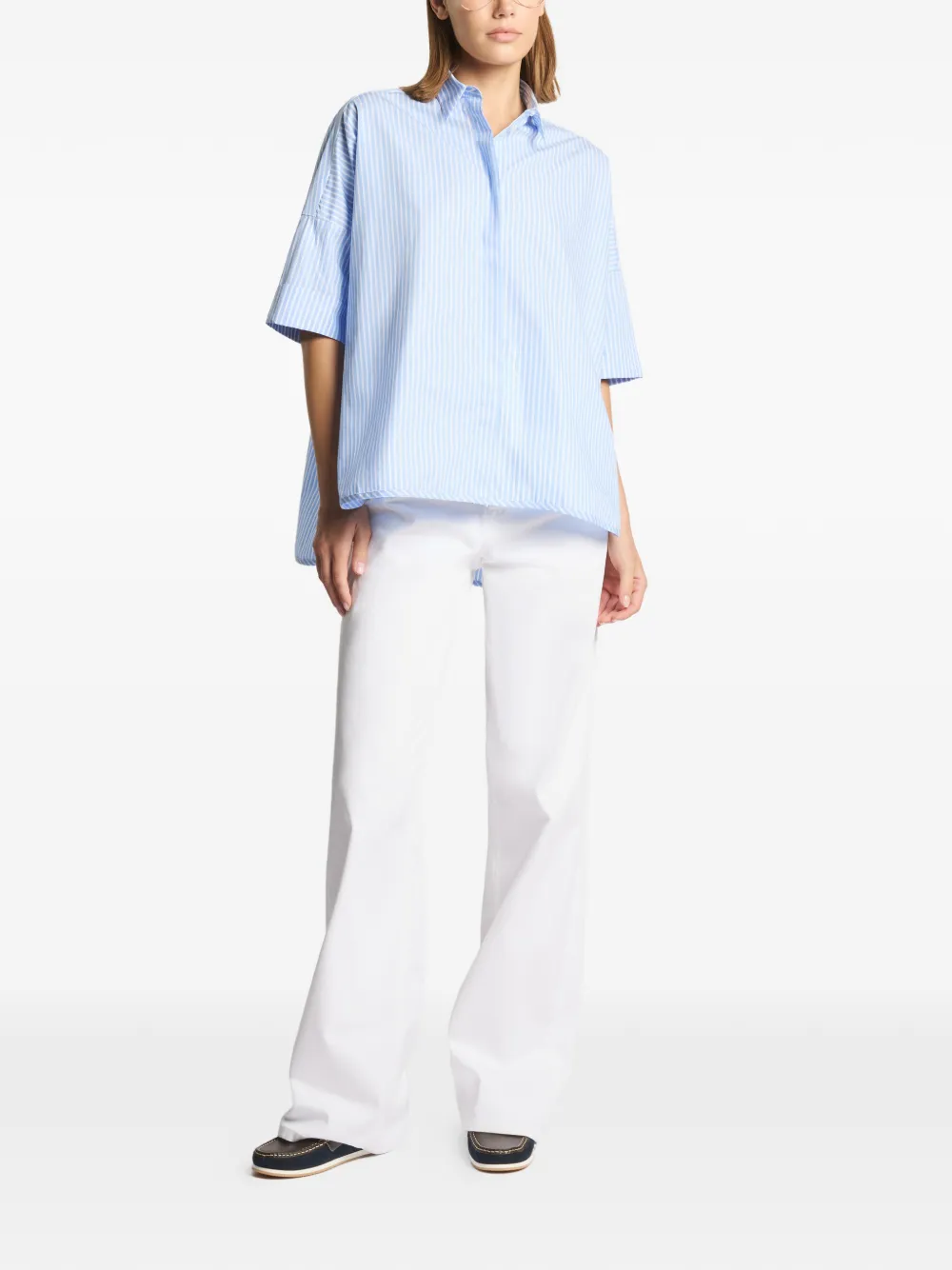  Fay Striped Short-sleeve Shirt - Blue 