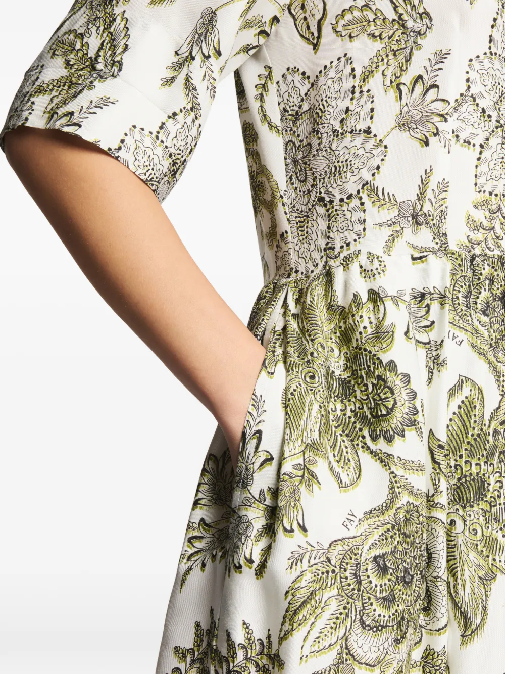 Fay Midi-jurk met bloemenprint Wit