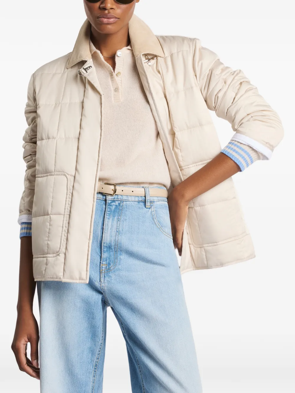  Fay Quilted Jacket - Neutrals 
