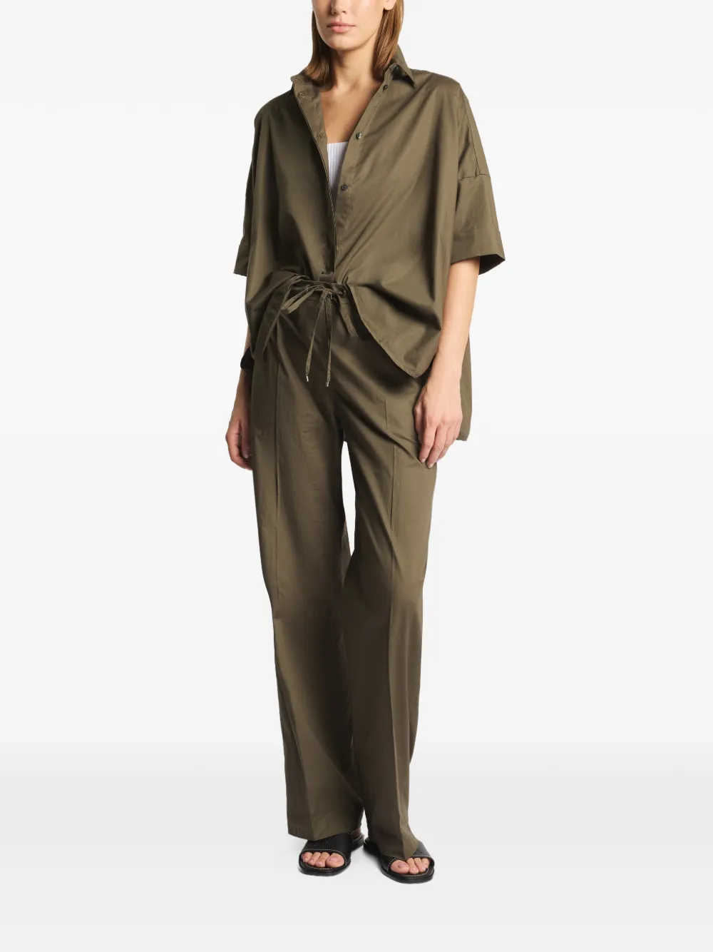 Fay overhemd met korte mouwen - Groen