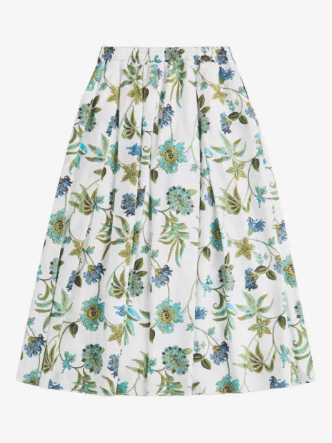 Fay floral-print midi skirt