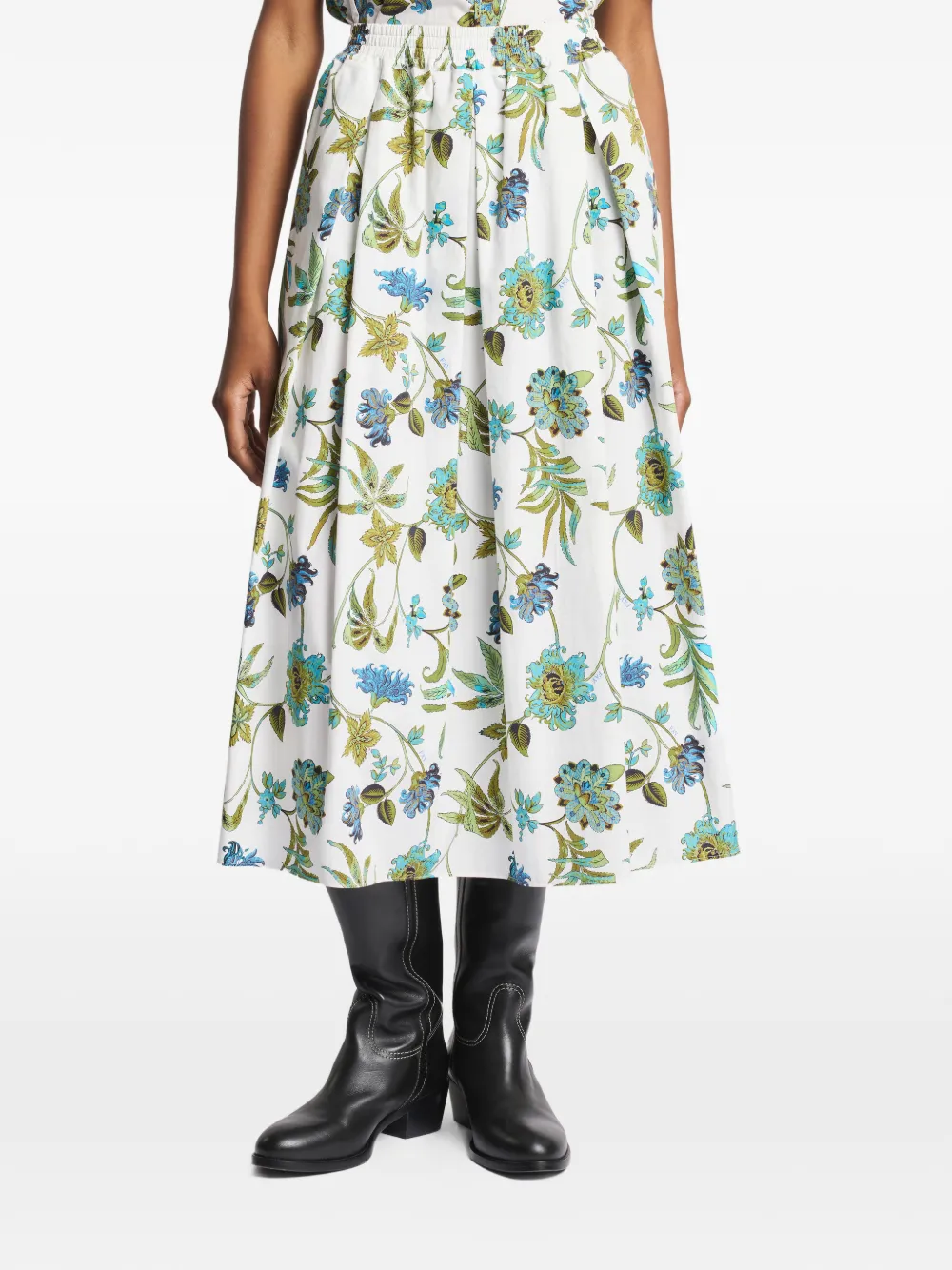 Fay Midi-jurk met bloemenprint Wit