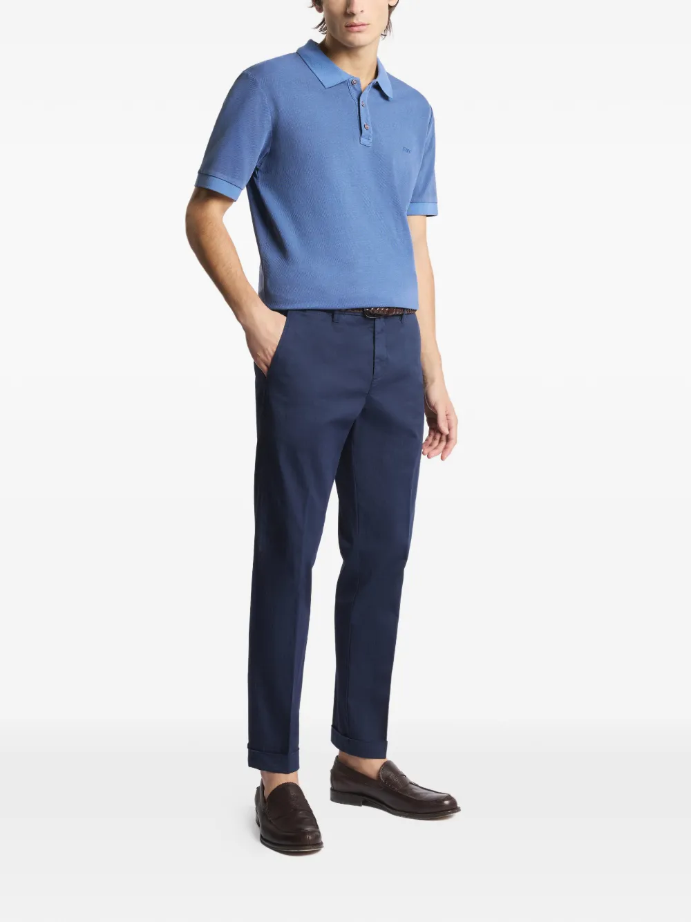 Fay Piqu&eacute; poloshirt met korte mouwen - Blauw
