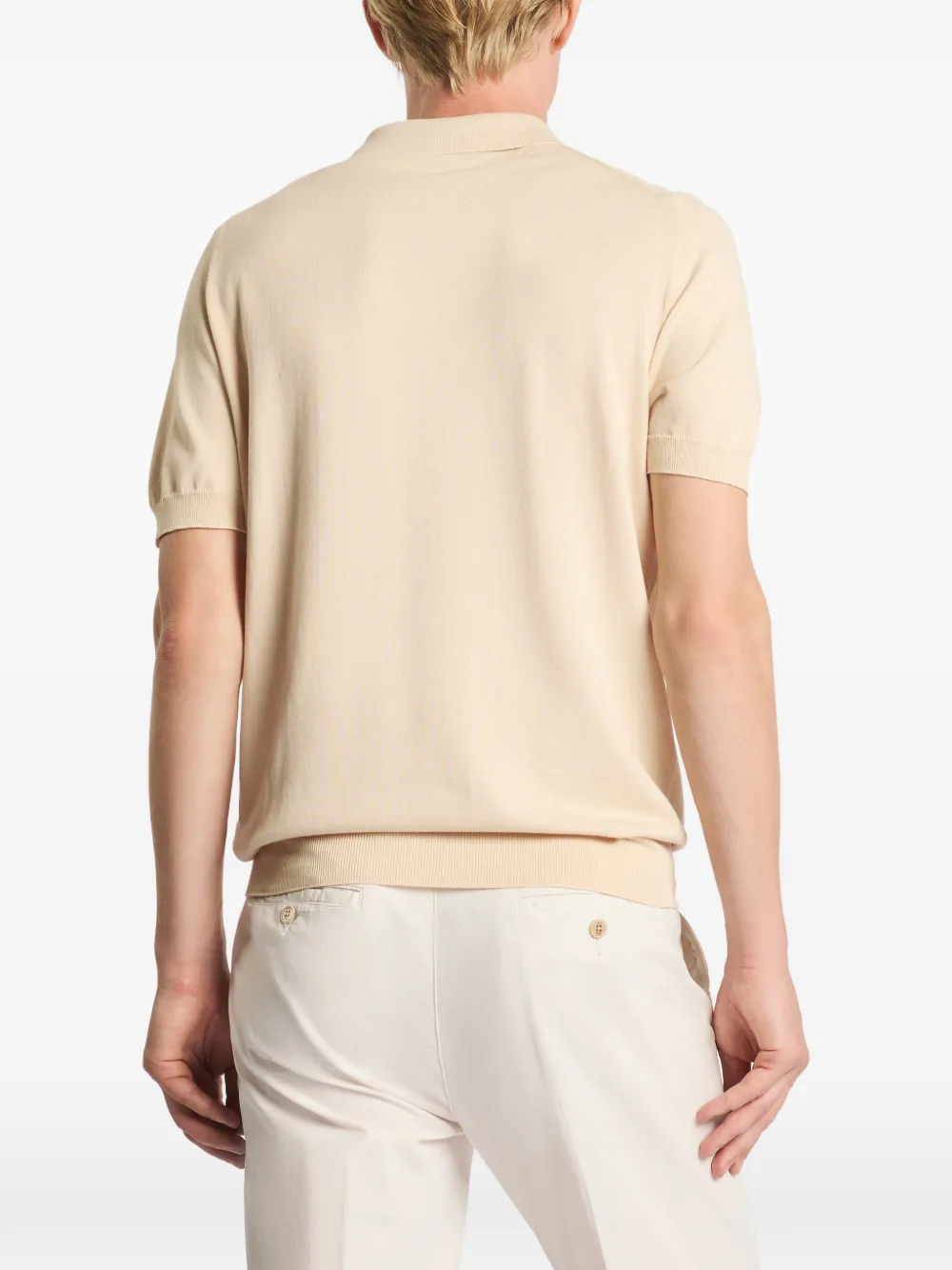 Fay Poloshirt met korte mouwen en knopen Beige