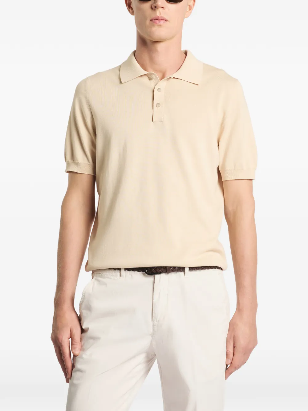  Fay Button Short-sleeves Polo Shirt - Neutrals 
