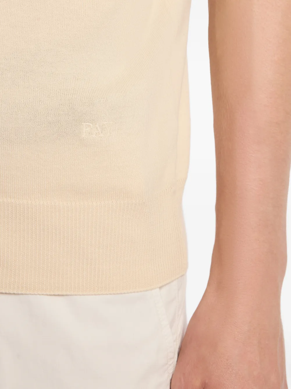 Fay Poloshirt met korte mouwen en knopen Beige