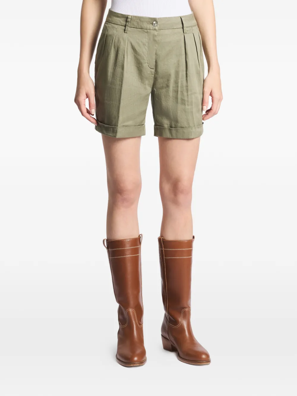  Fay Pleated Shorts - Green 