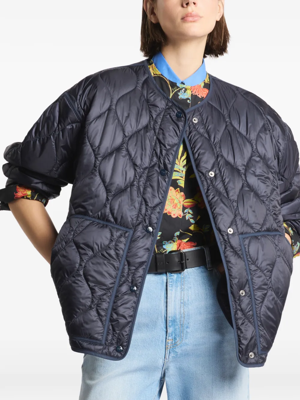  Fay Quilted Jacket - Blue 