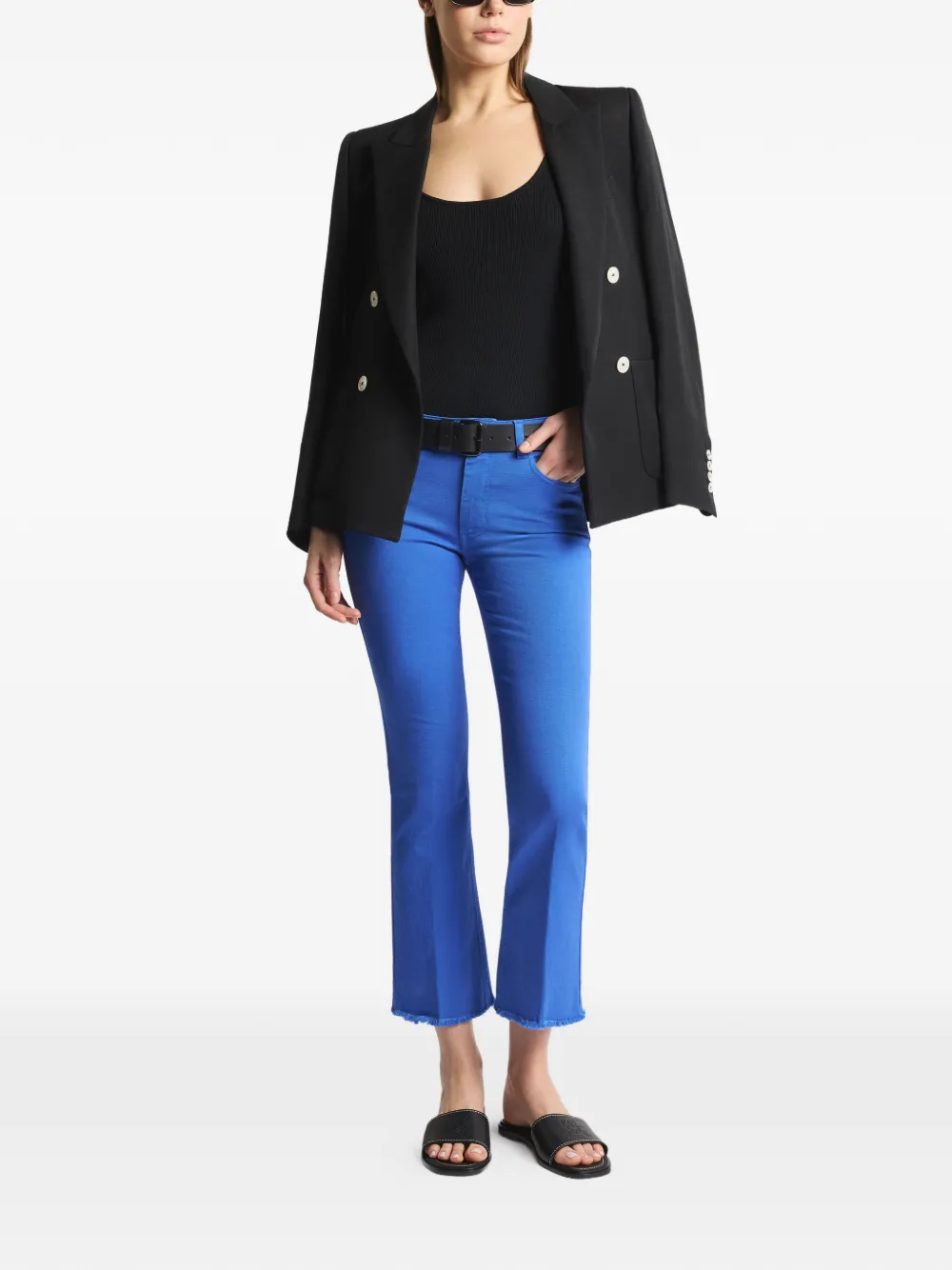  Fay Fringed Cropped Trousers - Blue 