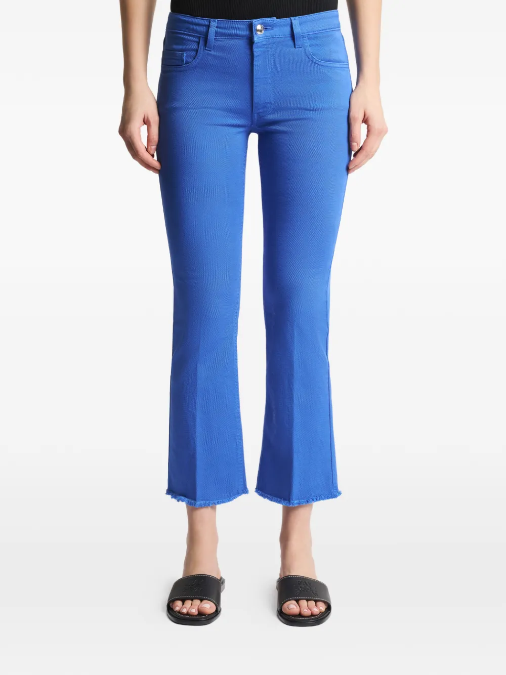  Fay Fringed Cropped Trousers - Blue 