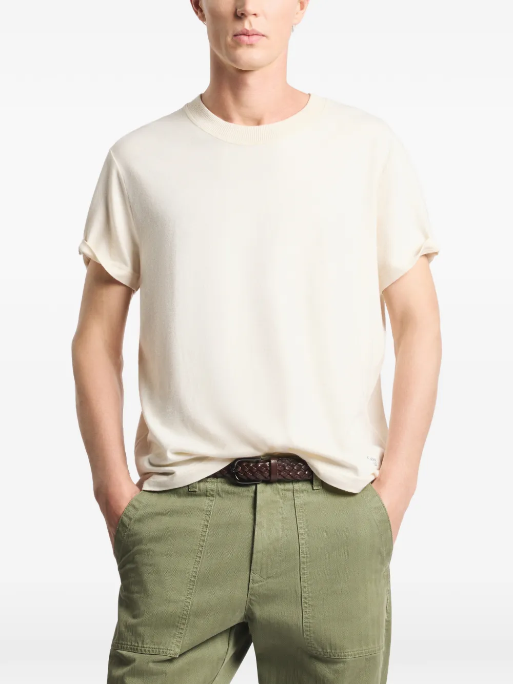 Fay Archive geribbeld T-shirt - Beige