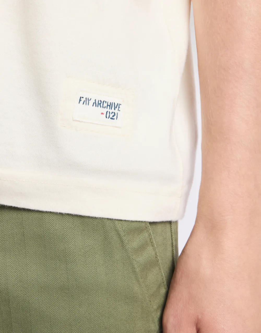 Fay Archive geribbeld T-shirt Beige