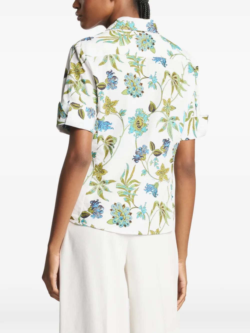 Fay Overhemd met bloemenprint Wit
