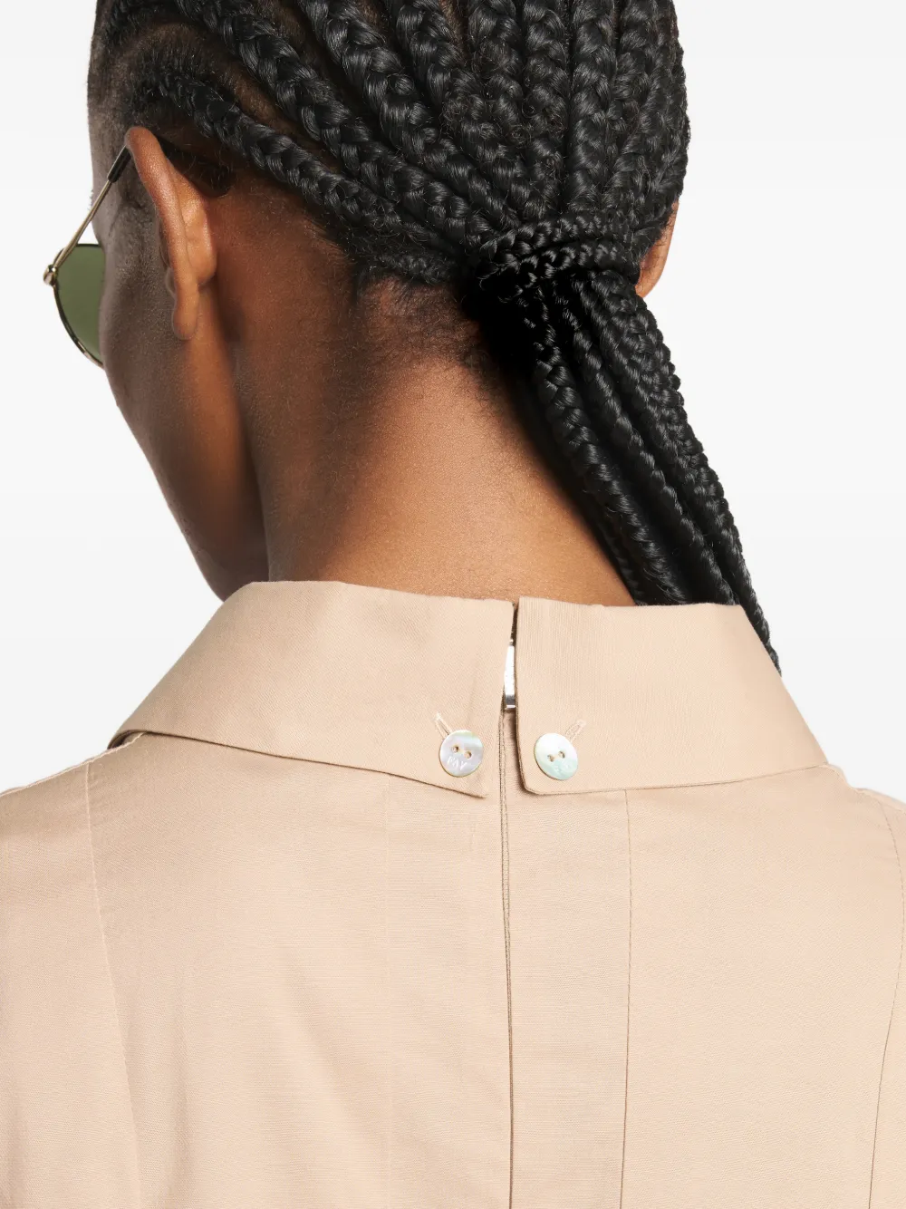 Fay Geplooide mouwloze midi-jurk Beige