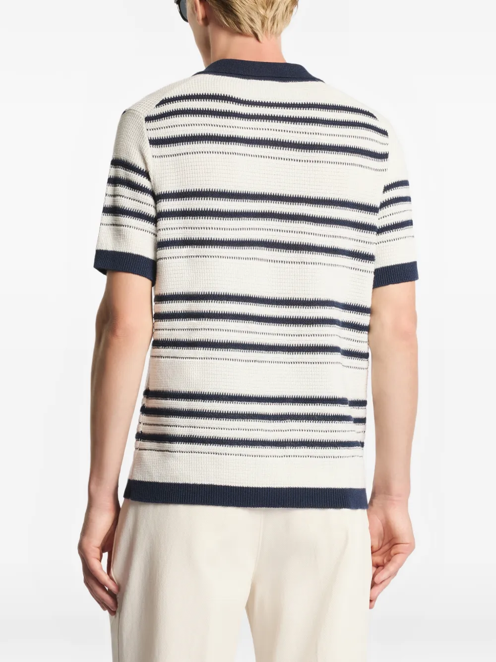 Fay Gestreept poloshirt met korte mouwen Beige