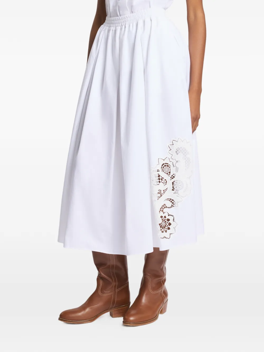  Fay Falda Midi Acampanada - Blanco 