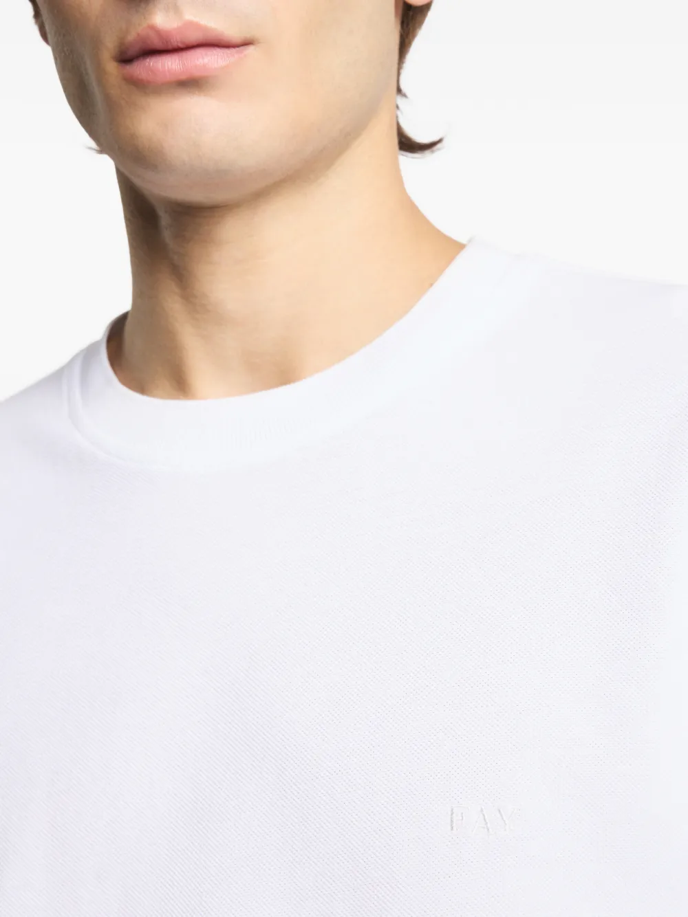 Fay Piquet T-shirt met korte mouwen Wit