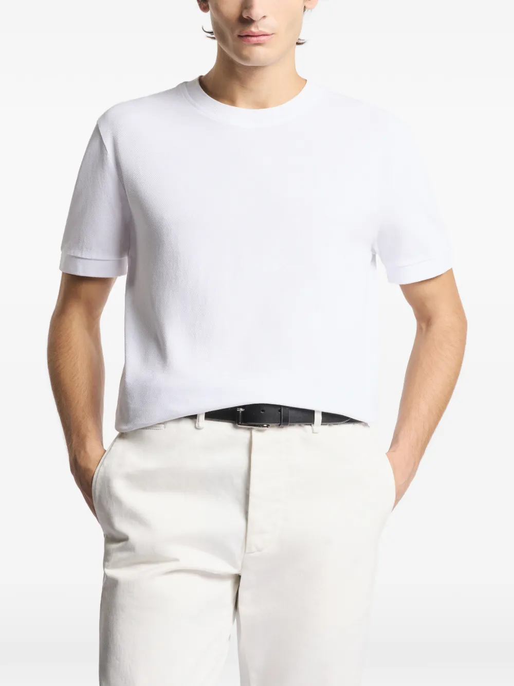 Fay Piquet T-shirt met korte mouwen Wit