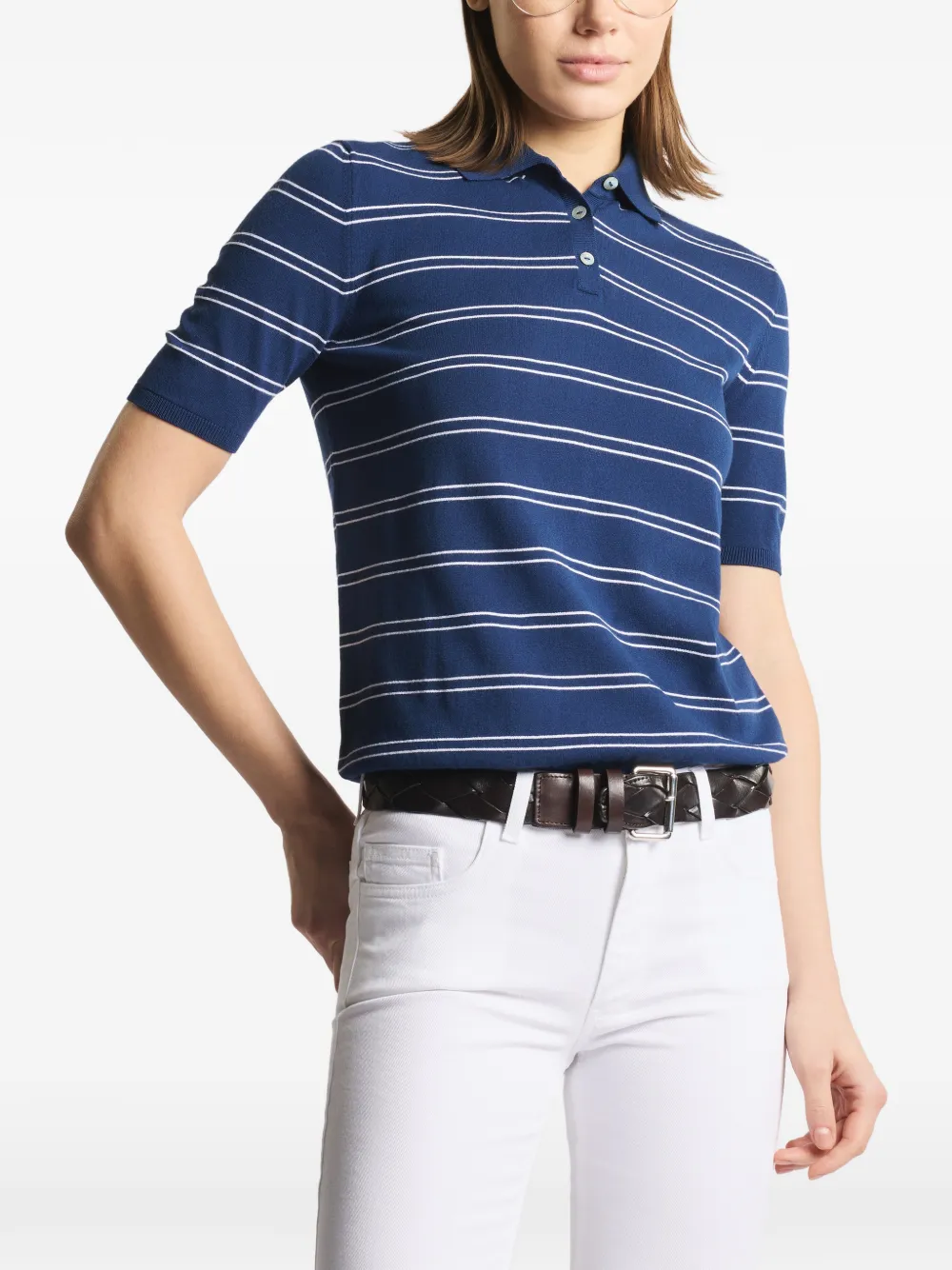 Fay Gestreept poloshirt Blauw