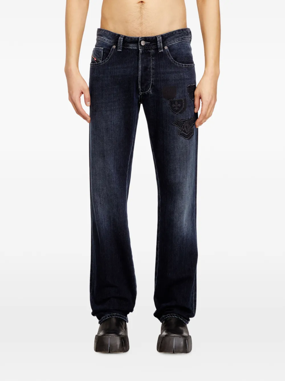 Diesel 1985 Larkee jeans met borduurwerk Blauw