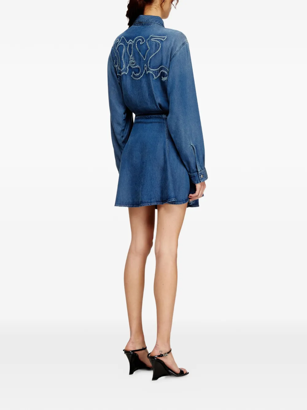 Diesel De-Drevia-S mini-jurk met knopen Blauw
