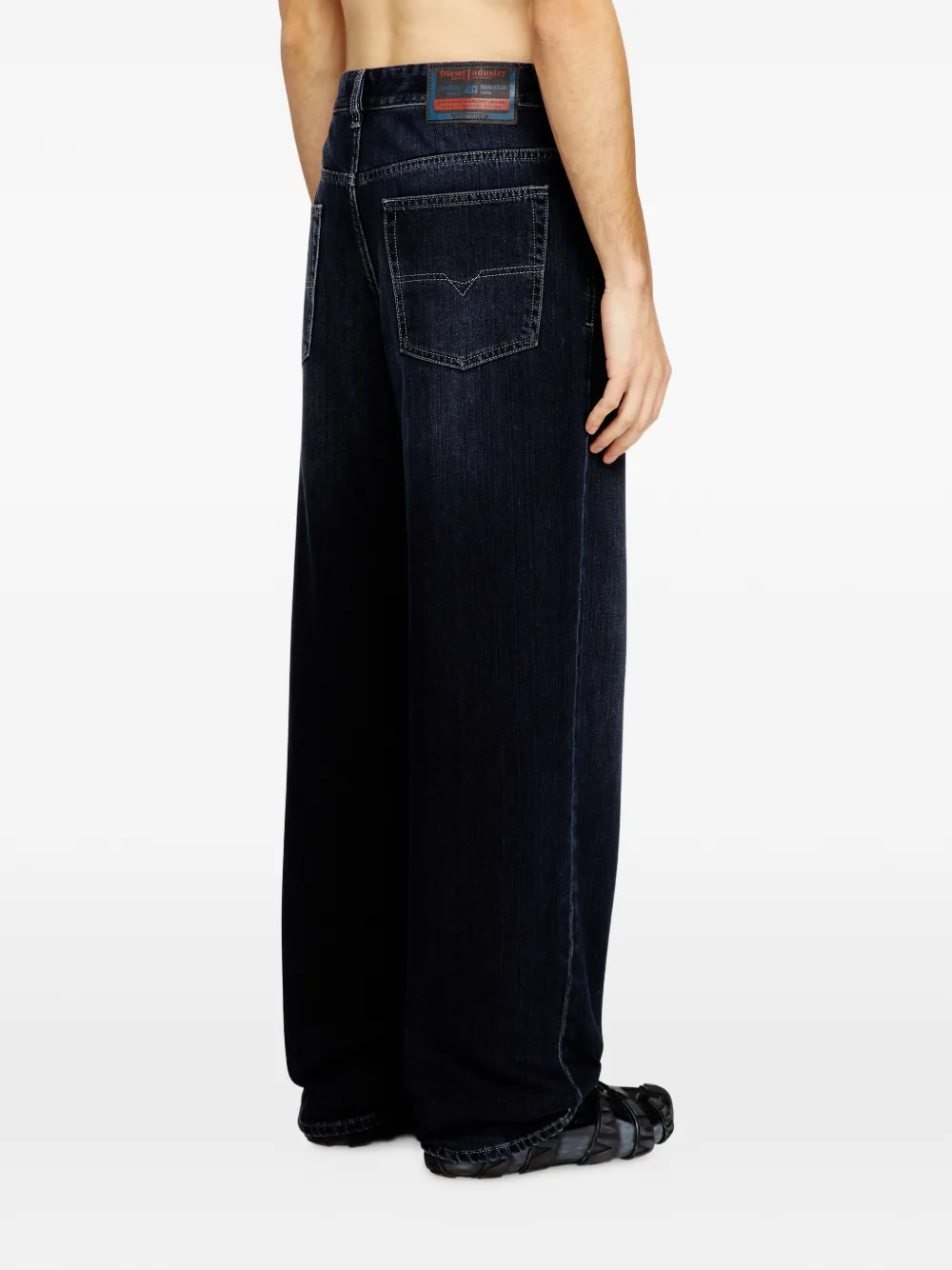 Diesel 2001 D-Macro jeans met geborduurde patch Blauw