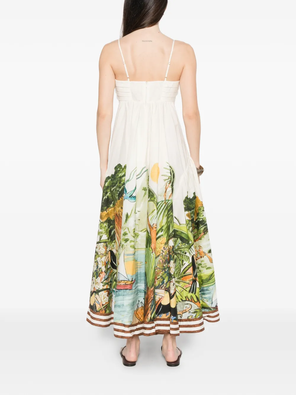 ALEMAIS x Mokshini Toucan Tango maxi-jurk Wit