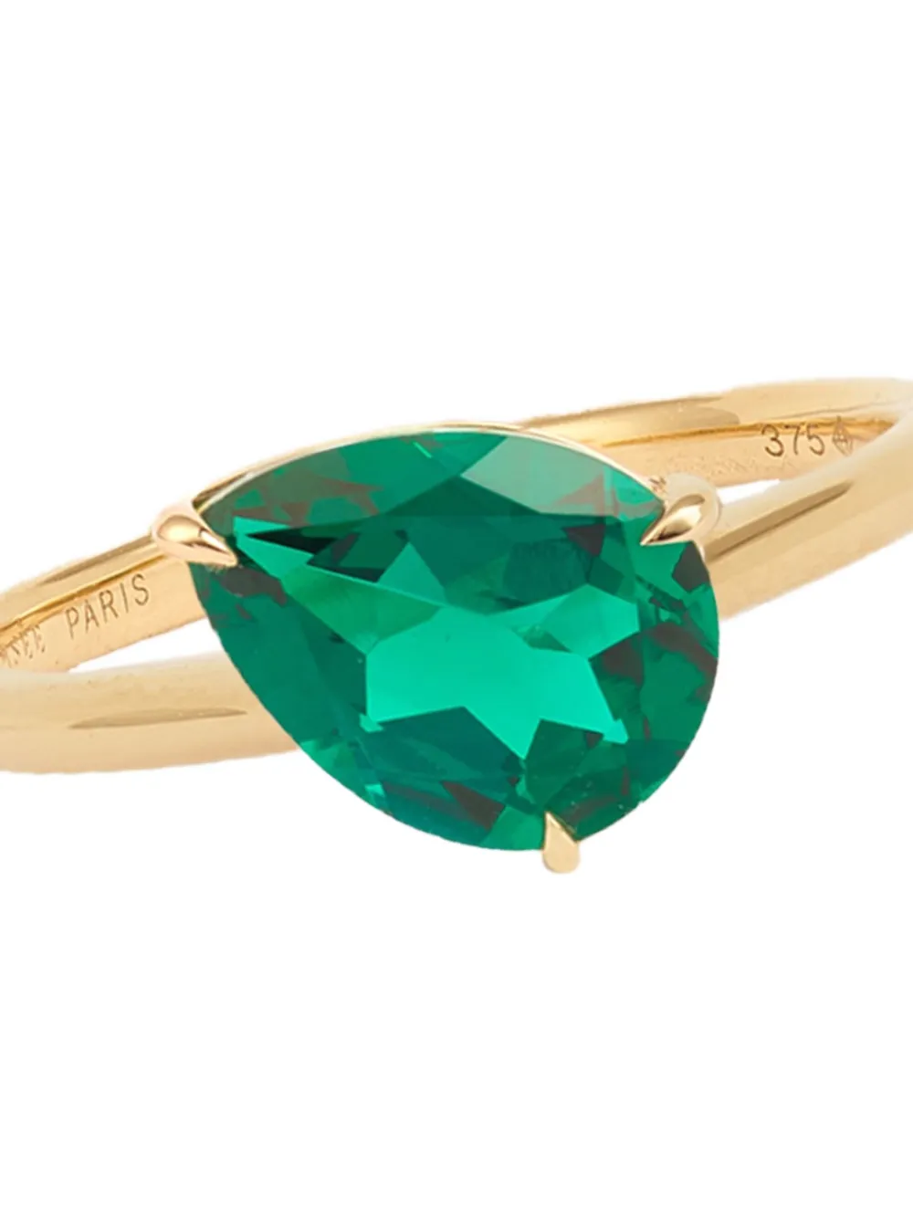  Persée 9k Yellow Gold Iris Emerald Ring 