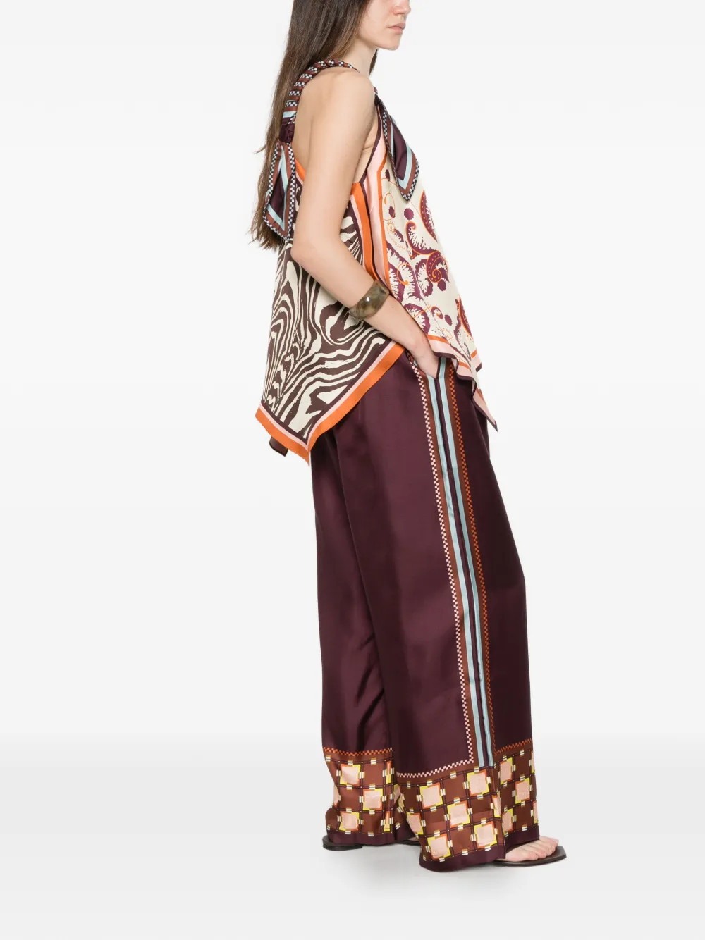  Alemais Wilson Striped Geometric Trousers - Red 