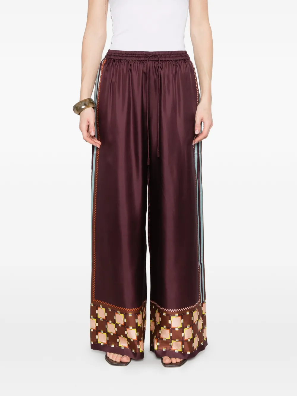  Alemais Wilson Striped Geometric Trousers - Red 
