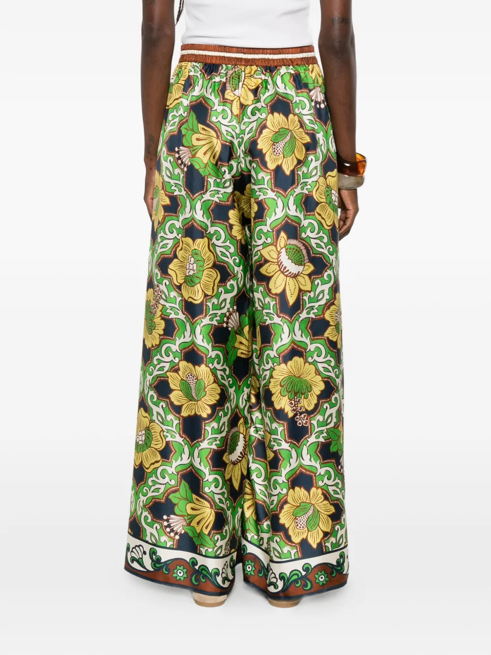 ALEMAIS Liana palazzo broek met bloemenprint Blauw