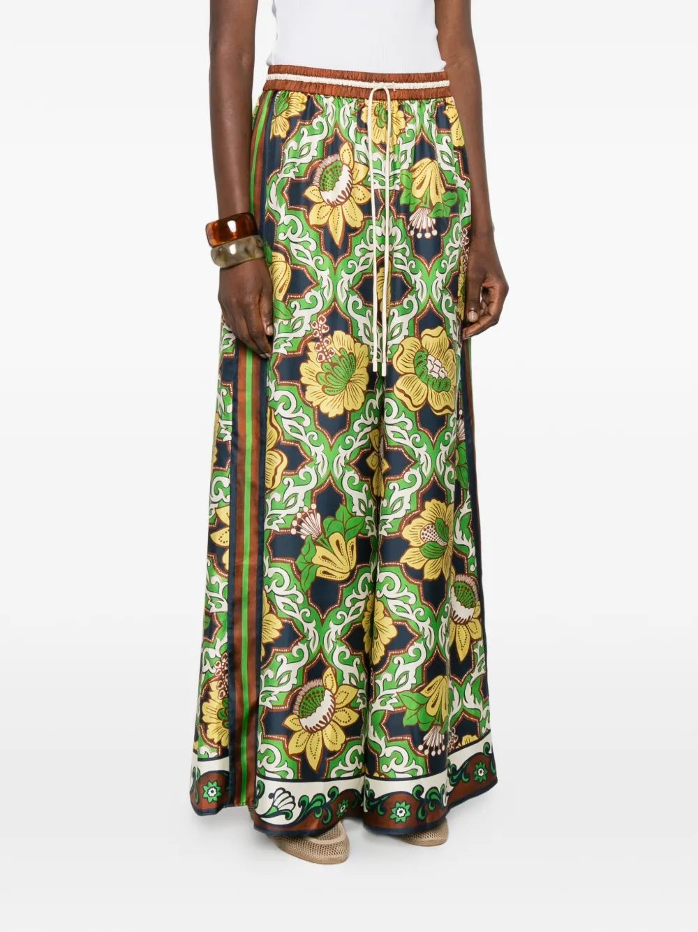 ALEMAIS Liana palazzo broek met bloemenprint Blauw