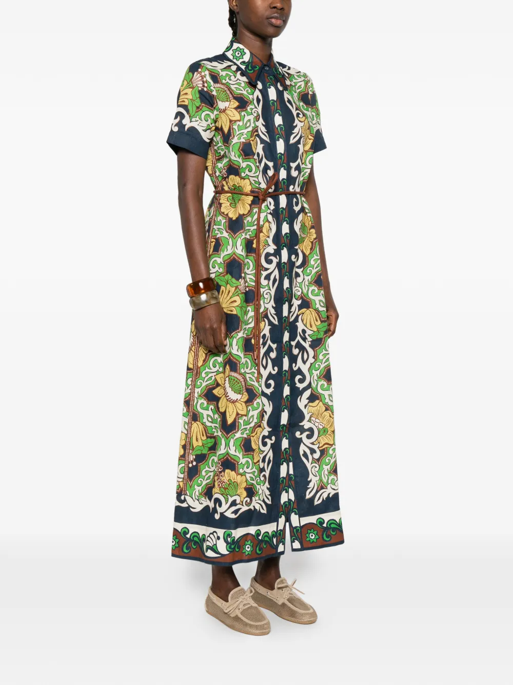 ALEMAIS Liana midi-blousejurk met bloemenprint Blauw