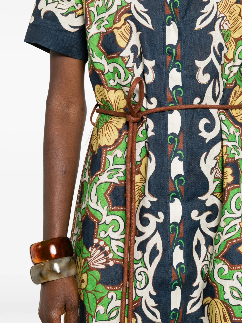 ALEMAIS Liana midi-blousejurk met bloemenprint Blauw