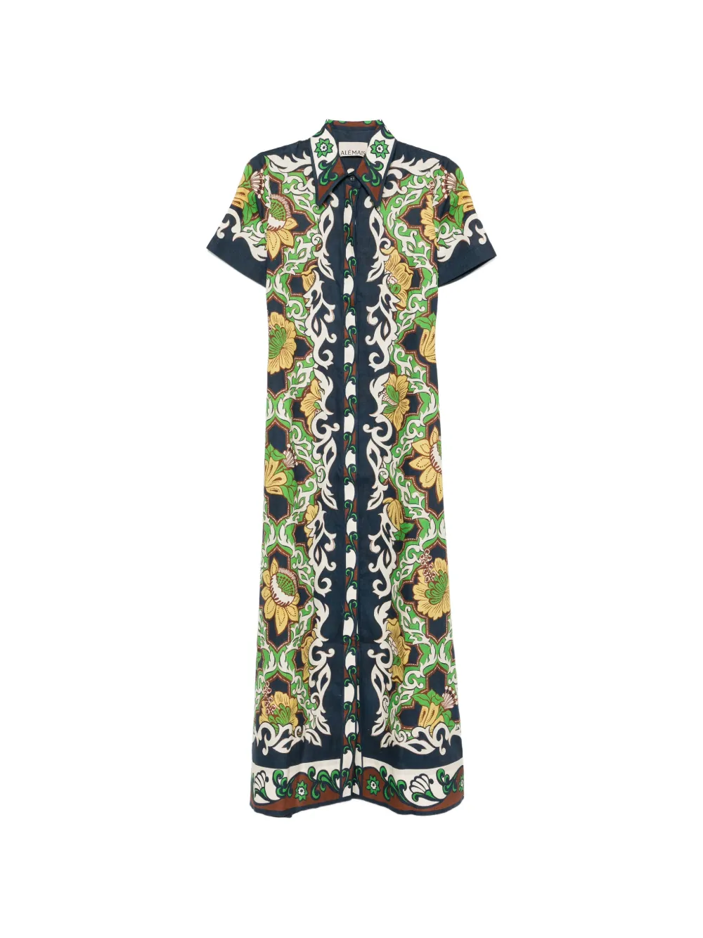 ALEMAIS Liana floral-print shirt midi dress - Blu