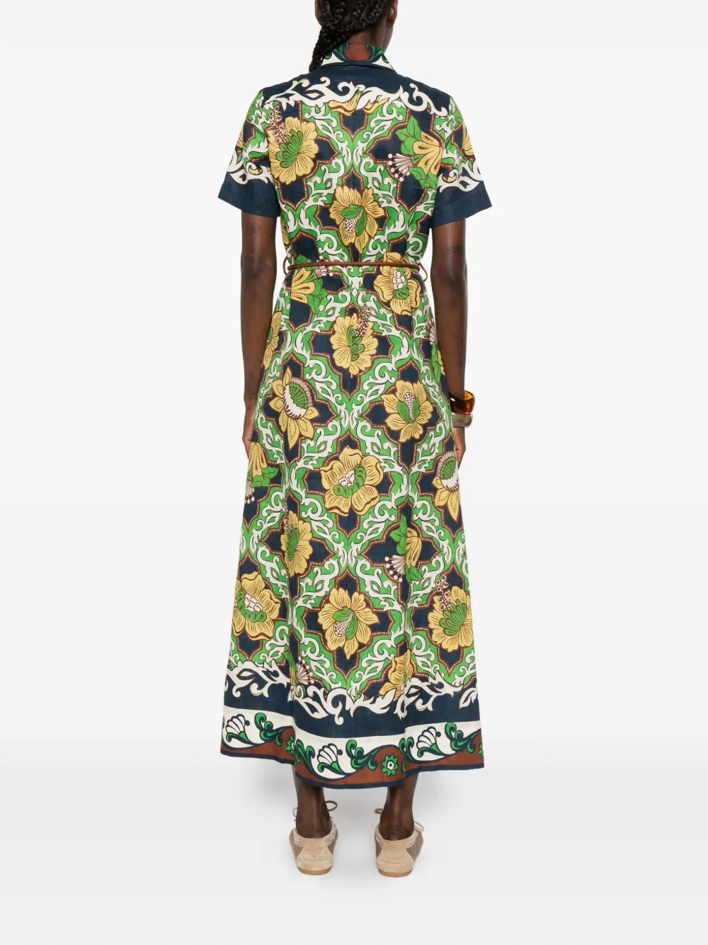 ALEMAIS Liana midi-blousejurk met bloemenprint Blauw
