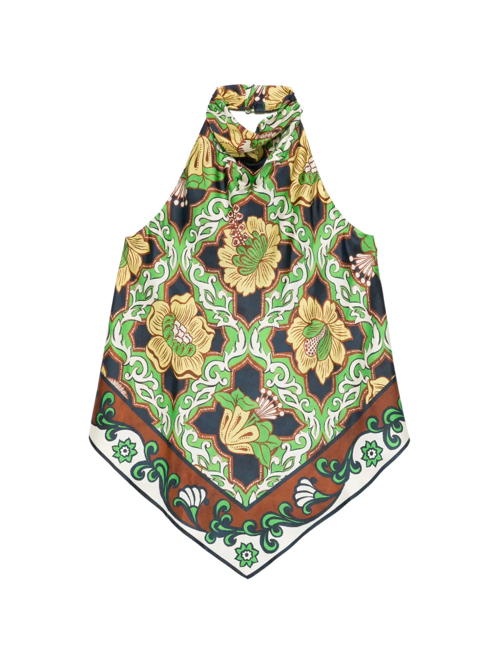 ALEMAIS Liana floral halterneck top - Verde