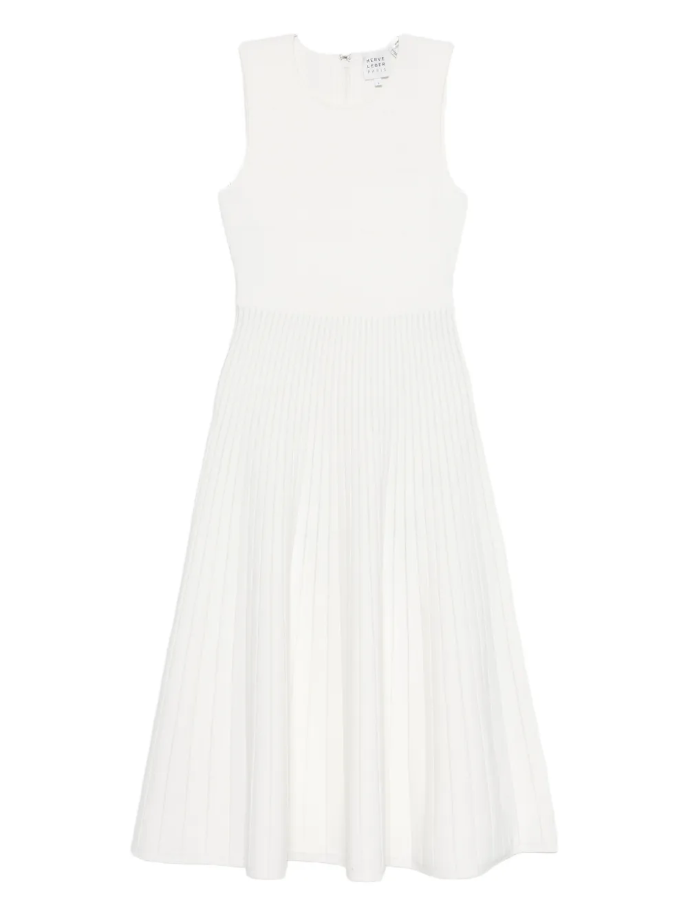Herve Leger pleated A-line dress - Bianco