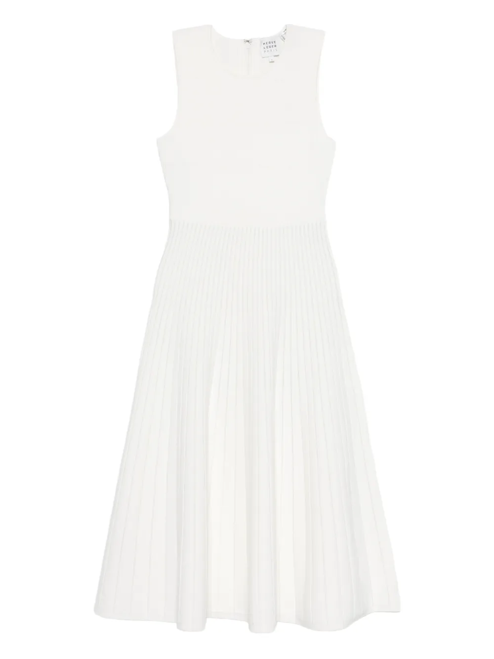 Herve Leger pleated A-line dress - Bianco