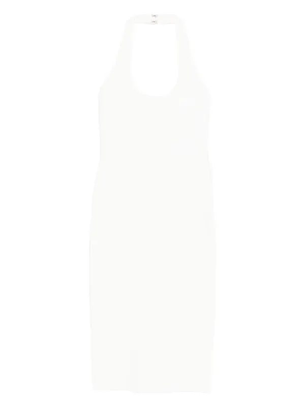 Herv Lger Willa halter-neck Midi Dress | White | FARFETCH GE
