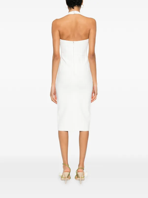 Herve Leger Willa Halter-neck Midi Dress - White