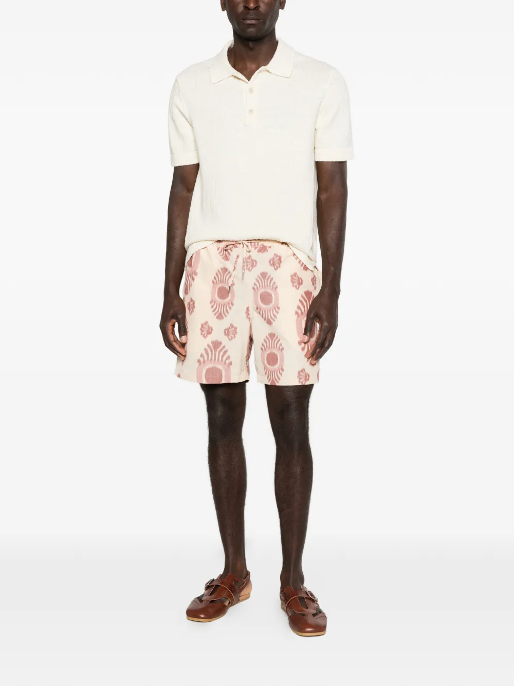 A Kind of Guise Volta shorts met trekkoord en patroon Beige