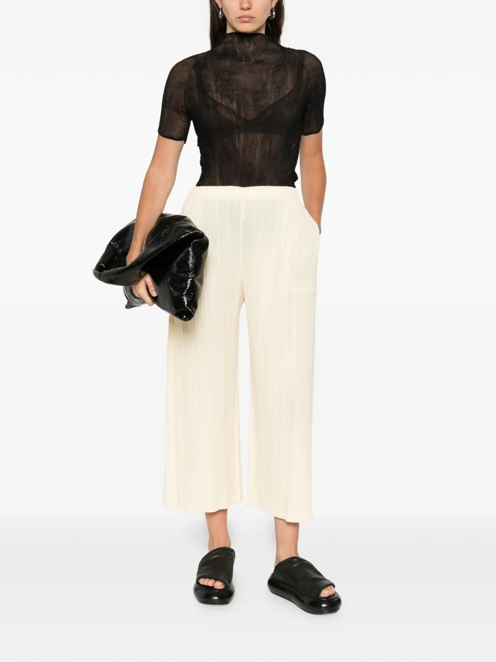 Pleats Please Issey Miyake pleated trousers - Geel