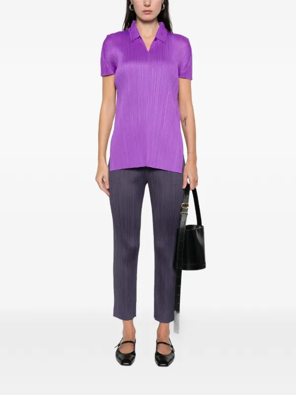 Pleats Please Issey Miyake プリーツ ポロシャツ | パープル 
